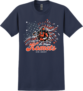 Short Sleeve Patriotic Navy Short Sleeve Komets T Shirt