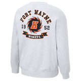 Light Heather Grey Fort Wayne Komets Crewneck with Combo screenprint/embroidery