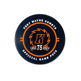 Official Fort Wayne Komets 75th Anniversary Game Puck with Case