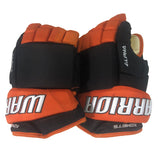 Game-Used 2024-25 Cullen Ferguson Black/Orange Warrior Hockey Gloves