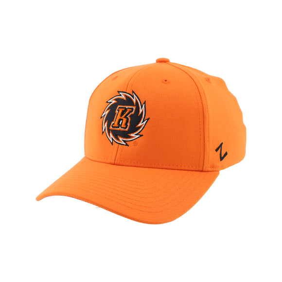 Fitted Orange and Black Fireball Hat