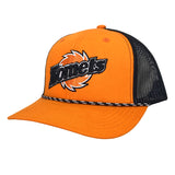 Youth Orange / Black Adjustable Fort Wayne Komets Primary Logo Rope Hat