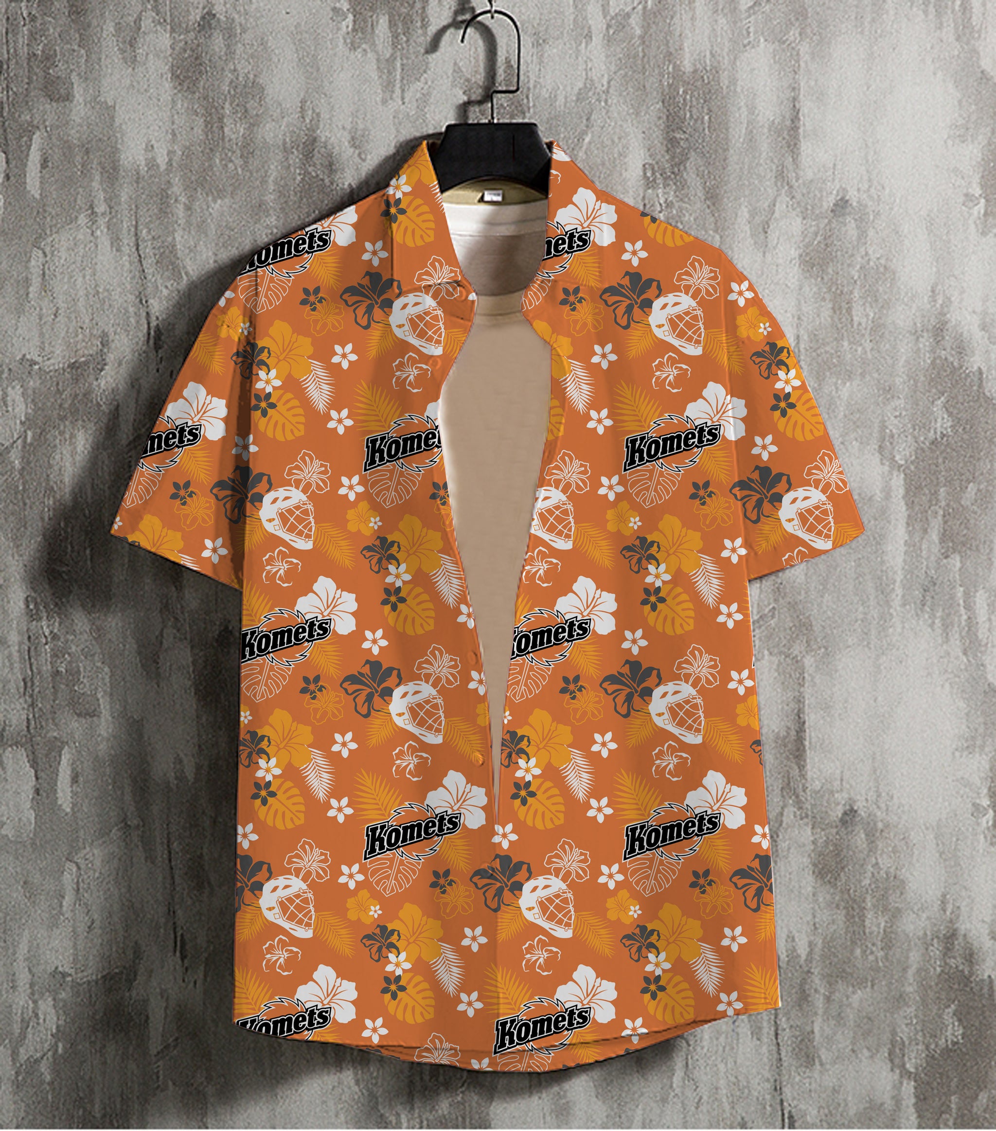Hawaiian Custom Komets Button Up with Crazy Pinz $5 Arcade Hawaiian Custom Komets Button Up with Crazy Pinz $5 Arcade