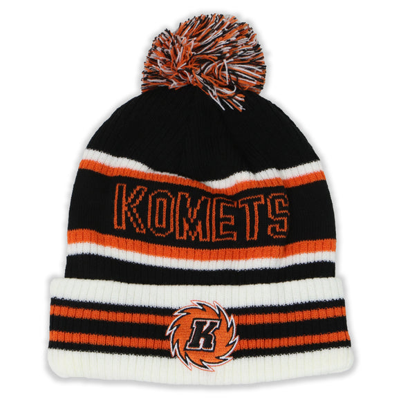 Knit Hat - Black and Orange Stripe Fireball
