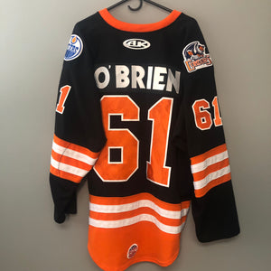 #61 Brogan O'Brien, Black Game Issued Jersey