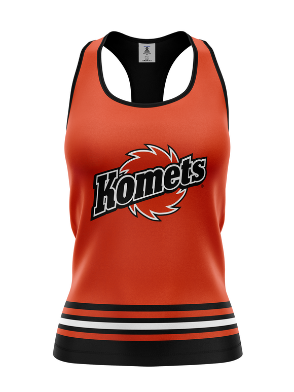 Fort Wayne Komets Orange Women's Racerback Hockey Tank - Made to Order