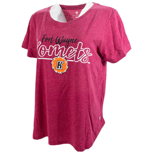 Short Sleeve Womens Pink Komets T Shirt