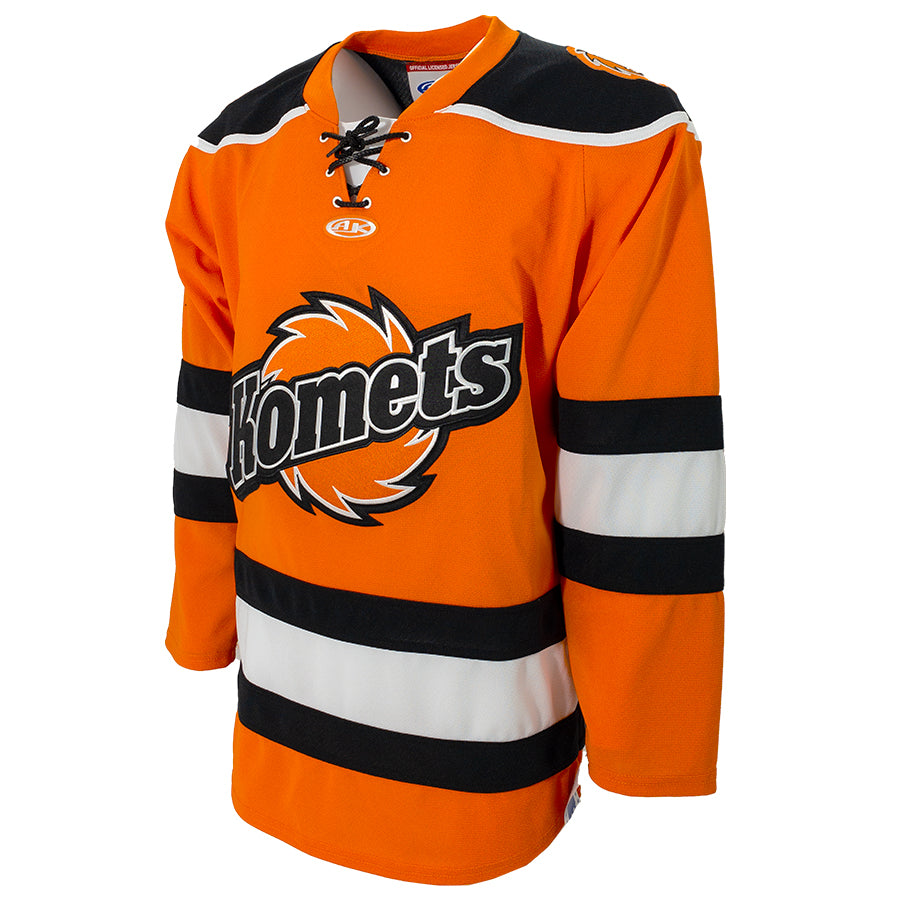 202223 Orange Replica Jersey with Fireball K Patches Fort Wayne Komets
